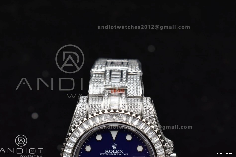 SS Submariner Dial Blue On VR Edition AMGF Best Full On Chic 1149 Diamonds 40mm Bracelet 1202